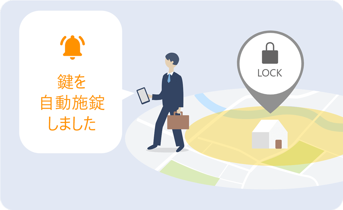 鍵を自動施錠しました