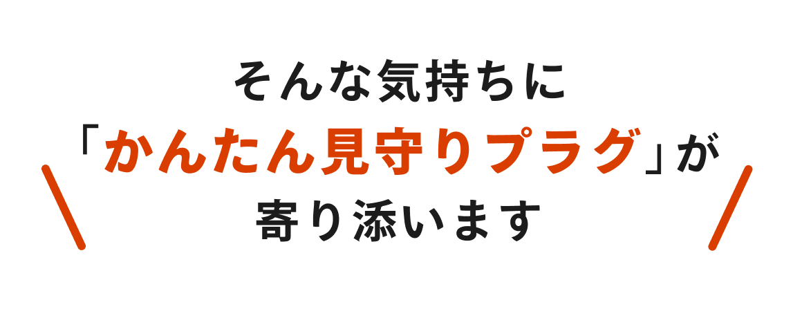 そんな気持ちに「かんたん見守りプラグ」が寄り添います