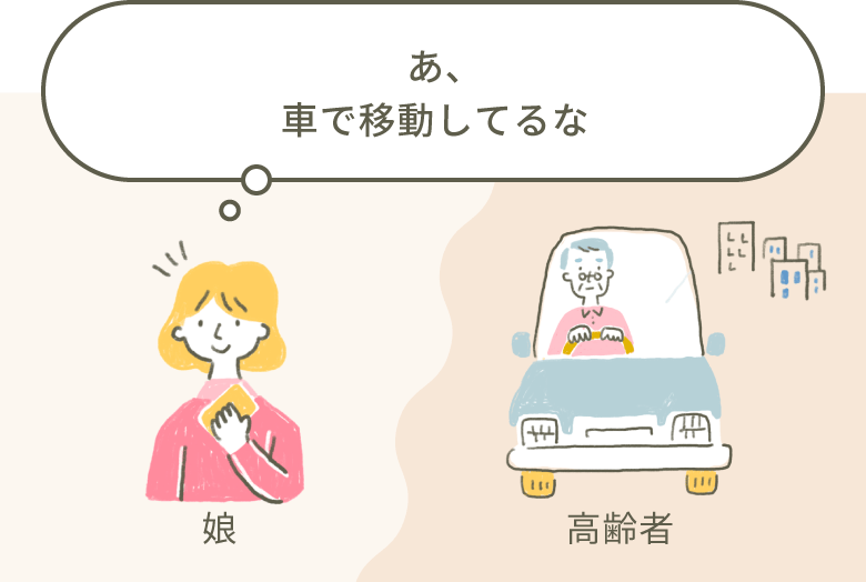 あ、車で移動してるな