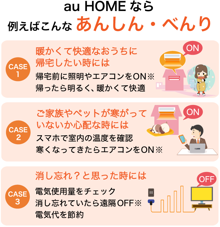 auHOMEなら、たとえばこんなあんしん・べんり